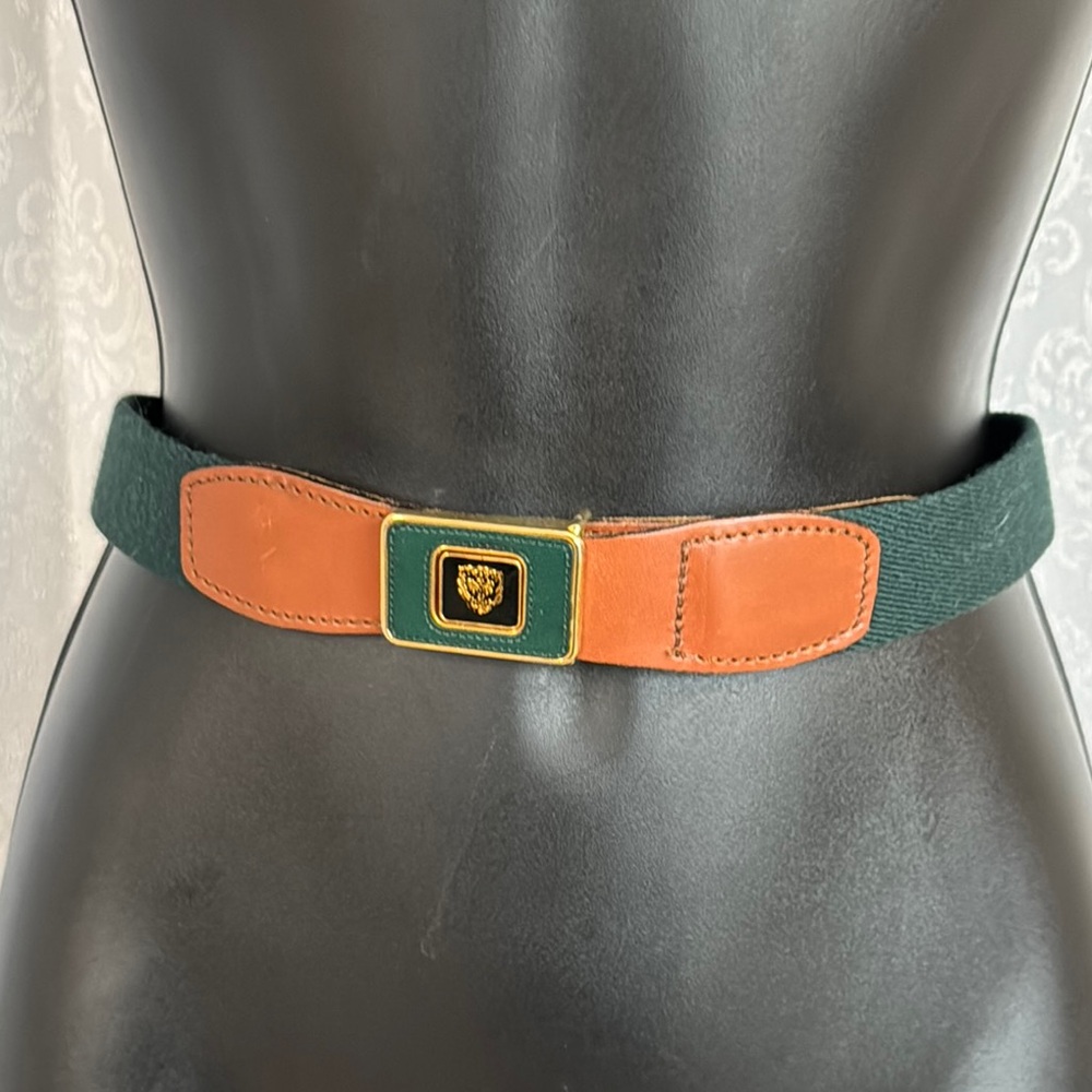 JAGUAR Elegant Green and Brown Belt Sz: 28”